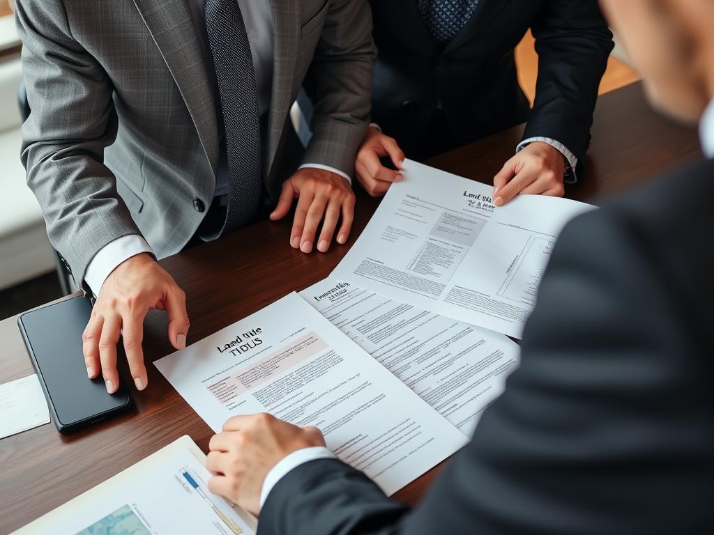 How to Sell Undeveloped Land: A Step-by-Step Guide for Maximum Profit 4 Person reviewing land title documents and legal papers with a lawyer Person reviewing land title documents and legal papers with a lawyer