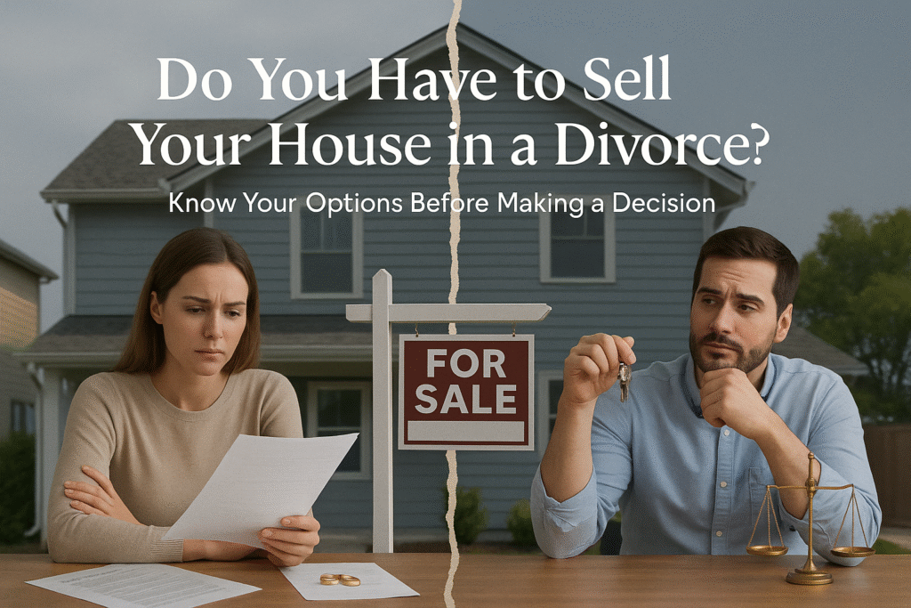 Do You Have to Sell Your House in a Divorce? 1 20250907 2237 House Divided simple compose 01k4jm05t6eqdref8n9c5hsehd Do You Have to Sell Your House in a Divorce?